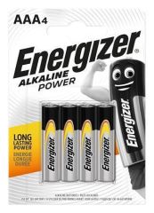 ENERGIZER  Batterie, AAA (mikrotužková), 4 ks, ENERGIZER Alkaline Power ,balení 4 ks