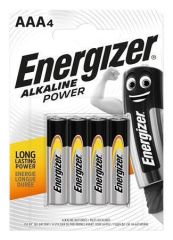 Batterie, AAA (mikrotužková), 4 ks, ENERGIZER Alkaline Power ,balení 4 ks