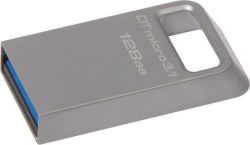 USB flash disk Data Traveler Micro, stříbrná, 128GB, USB 3.1, 100/15MB/s, KINGSTON