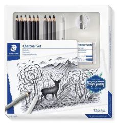 STAEDTLER  Uhlíkové tužky Design Journey Lumograph, sada s pryží, ořezávátkem, grafit. Tužkami, STAEDTLER