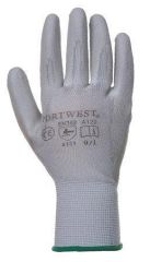 NO NAME  Pracovní rukavice máčené na dlani a prstech v polyuretanu, velikost 9, šedé