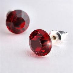ART Crystella  Náušnice SWAROVSKI® Crystals, siamově červená, 8 mm, ART CRYSTELA 1800XKE059