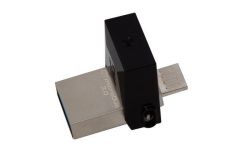 USB flash disk  MicroDuo, černý, 64GB, USB 3.0 + micro USB adapter, KINGSTON