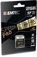 Paměťová karta SpeedIN, SDXC, 256GB, UHS-I/U3/V30, 95/85 MB/s, EMTEC ECMSD256GXC10SP