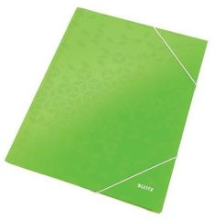 WOW Leitz  Desky s gumičkou Wow, zelená, lesklé, 15 mm, karton, A4, LEITZ