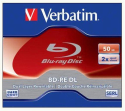 Verbatim  BD-RE Blu-Ray, DL, přepisovatelný, 50GB, 2x, Verbatim, jewel box