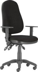 Kancelářská židle XENIA ASYN, černá, textilní, s područkami, černá základna