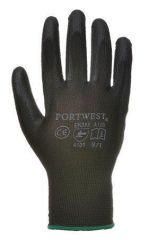 NO NAME  Pracovní rukavice máčené na dlani a prstech v polyuretanu, velikost 7, černé