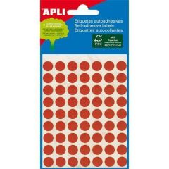 Apli  Etikety, červené, kruhové, průměr 8 mm, 288 etiket/balení, APLI ,balení 5 ks
