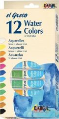 KREUL  Sada Akvarelové barvy EL GRECO, v tubách 12 ml, 12 barev, KREUL