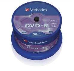 DVD+R 4,7GB, 16x, AZO, Verbatim, 50-cake ,balení 50 ks