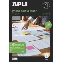 Apli  Fotografický papír Premium Laser, do laserové tiskárny, lesklý, A4, 160g, oboustranný, APLI ,balení 100 ks