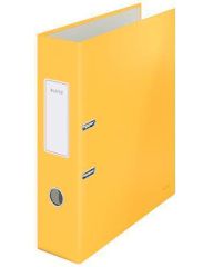 Pákový pořadač Cosy Soft Touch, matně žlutá, karton, A4, 180°, 80 mm, LEITZ