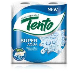 Papírové utěrky v roli Super Aqua, 2 role, 2 vrstvé, TENTO ,balení 2 ks