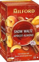 MILFORD  Ovocný čaj  Snow Waltz, meruňka-mandle, 20 x 2,5 g, MILFORD