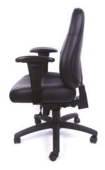 MAYAH  Kancelářská židle Super Champion, s nastavitelnými područkami, černá bonded kůže, černý podstavec,