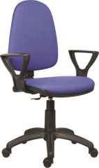 Kancelářská židle Megane, modro-černá, textilní, černá základna