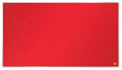 Širokoúhlá textilní nástěnka Impression Pro, červená, 40 / 89 x 50 cm, hliníkový rám, NOBO 191542