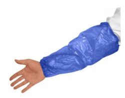 Ochranný rukáv na předloktí, modrá, jednorázový, 40 cm, 100 ks ,balení 100 ks