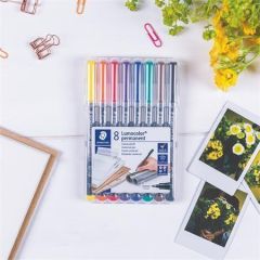 STAEDTLER  Permanentní popisovače Lumocolor 318 F, 8 barev, 0,6mm, OHP, STAEDTLER