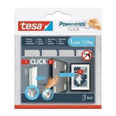 Samolepicí proužky Powerstrips CLICK, se suchým zipem, velikost L, TESA 77722-00003-00 ,balení 8 ks