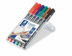 STAEDTLER  Permanentní popisovač Lumocolor 313, 6 barev, 0,4mm, STAEDTLER