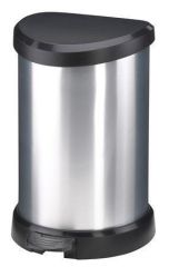 CURVER  Odpadkový koš, černá-stříbrná, pedálový, plastový, 15 l, CURVER 169795