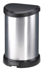 Odpadkový koš, pedálový, plastový, 15 l, CURVER, černo/ stříbrný