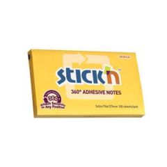 Stick´n  Samolepicí bloček, žlutá, 76x127 mm, 100 listů, STICK N 21555 ,balení 100 ks