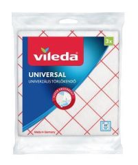 VILEDA  Utěrka, 34x36 cm, 3 ks, VILEDA Universal, bílo-červená ,balení 3 ks