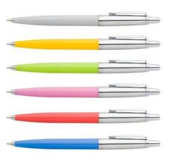 ICO  Kuličkové pero Polo, mix barev, 0,8mm, stiskací mechanismus, modrá, ICO ,balení 60 ks