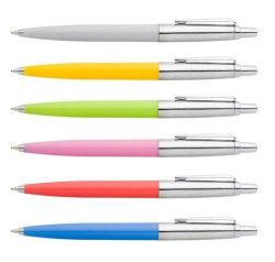 Kuličkové pero Polo, mix barev, 0,8mm, stiskací mechanismus, modrá, ICO ,balení 60 ks