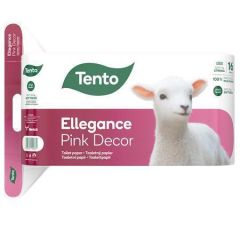 Toaletní papír Ellegance Pink Decor, 16 rolí, 3-vrstvý, TENTO 229386 ,balení 16 ks