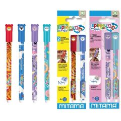 Roller Spinny Pen, 0,7/0,35mm, vymazatelný, 2ks, fialová+tyrkysová, MITAMA 63811-90159 ,balení 2 ks