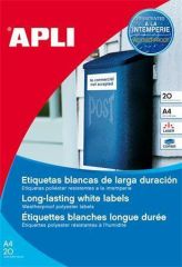 Apli  Etiketa, 99,1 x 67,7 mm, zaoblené rohy, odolná vůči povětrnostním vlivům, polyester, 160ks/ bal. , A ,balení 20 ks