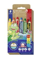 Pastelky Noris junior 140, 5 různých barev, + grafitová tužka a ořezávátko, sada, šestihranné, STA