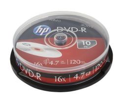 HP  DVD+R, 4,7 GB, 16x, 10 ks, spindle, HP 69318 ,balení 10 ks