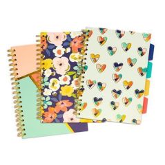 Pukka Pad  Spirálový sešit Floral Love Project Book, mix vzorů, B5, linkovaný, 100 listů, PUKKA PAD 9033-CD