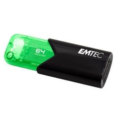 USB flash disk B110 Click Easy, černo-zelená, 64GB, USB 3.2, EMTEC ECMMD64GB113