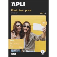 Apli  Fotografický papír Best Price, do inkoustové tiskárny, lesklý, A4, 140 g, 100 listů, APLI 11804 ,balení 100 ks - Fotografický papír Best Price, do inkoustové tiskárny, lesklý, A4, 140g, APLI ,balení 100 ks