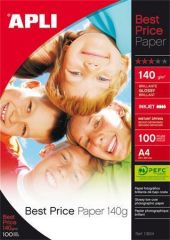 Fotografický papír Best Price, do inkoustové tiskárny, lesklý, A4, 140g, APLI ,balení 100 ks