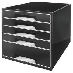 Leitz  Zásuvkový box Cube, černá, 5 zásuvek, plast, LEITZ