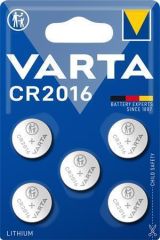Knoflíková baterie CR2016, 5 ks, VARTA 6016101415