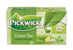 Čaj, zelený, 20x2 g, PICKWICK, Green tea variation, citrón, lemon, jasmín, earl grey, máta