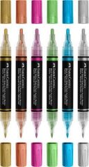 Akrylový popisovač Shake&Paint, 6 metalických barev, 1,0/3,0 mm, oboustranný, FABER-CASTELL 285517