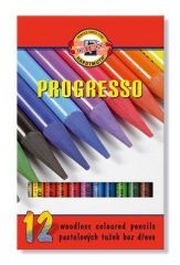 Barevné pastelky Progresso 8756/12, 12ks, bez dřeva, KOH-I-NOOR