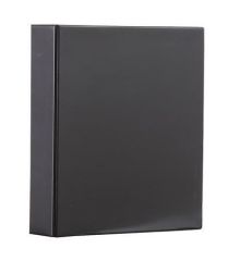 PANTA PLAST  Pořadač čtyřkroužkový, černá, přední průhledná kapsa, 80 mm, A4, PVC, PANTA PLAST