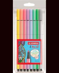 Stabilo  Fixy Pen 68, sada, 1 mm, 8 pastelových barev, STABILO