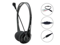 EQUIP  Náhlavní sluchátka Life, s mikrofonem, drátová, 3,5 mm jack, černá, EQUIP 245302