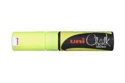 UNI  Křídový popisovač PWE-8K, fluorescenční žlutá, 8mm, UNI